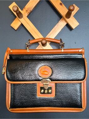 Dooney & Bourke Vintage -All Weather-Pebbled Leather Briefcase Messenger Bag